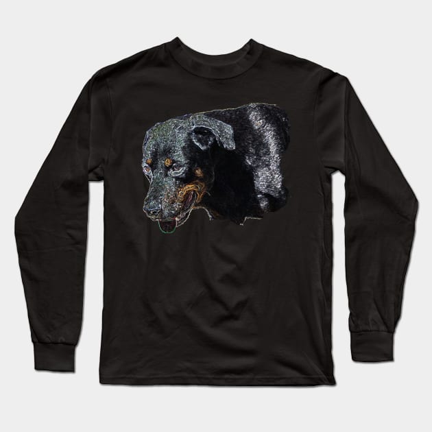 rottweiler Long Sleeve T-Shirt by rickylabellevie